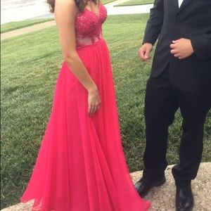 EUC La Femme Lace Gown